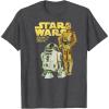 imageStar Wars R2D2 ampamp C3PO Logo Portrait TShirtDark Heather Grey