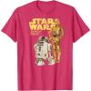imageStar Wars R2D2 ampamp C3PO Logo Portrait TShirtRed Heather