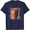 imageStar Wars The Acolyte Sith Lord Helmet Retro Neon Portrait TShirtNavy Blue