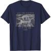 imageStar Wars The Mandalorian Fourth With You TShirtNavy Blue