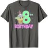 imageStar Wars The Mandalorian Grogu 8th Birthday Ice Cream Cone TShirtAsphalt Grey