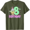 imageStar Wars The Mandalorian Grogu 8th Birthday Ice Cream Cone TShirtOlive Green