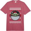 imageStar Wars The Mandalorian Grogu Ugly Christmas Sweater Comfort Colors Adult Heavyweight TshirtRaspberry Red