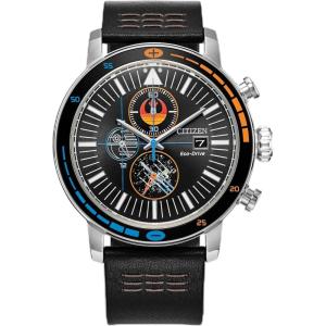 imageCitizen Mens EcoDrive Rebel Starfighter Boxed Set Stainless Steel Case Black Leather Strap Model CA087043W