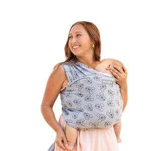 imageMoby Baby Wrap Carrier Featherknit for Newborns to Toddlers 833lbs Infant Sling Carrier Lightweight ampamp Hands Free Design Adjustable for All Body Types Playful PadawanDisneys MerryGoRound Mickey Mouse