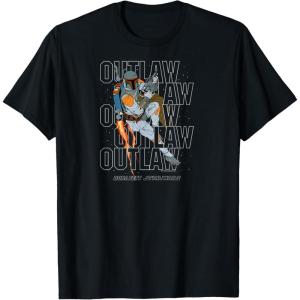 imageStar Wars  Boba Fett Outlaw TShirtBlack