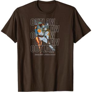 imageStar Wars  Boba Fett Outlaw TShirtBrown