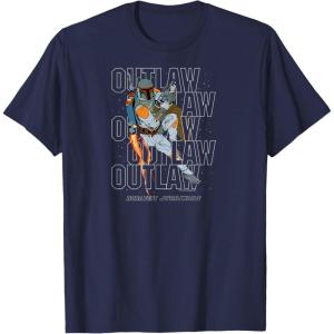 imageStar Wars  Boba Fett Outlaw TShirtNavy Blue