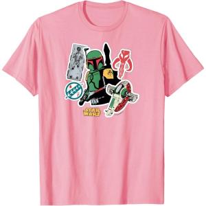 imageStar Wars  Boba Fett Stickers TShirtPink