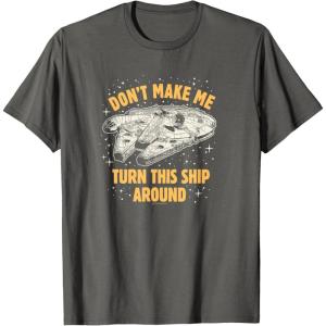 imageStar Wars  Dont Make Me Turn This Ship Around TShirtAsphalt Grey