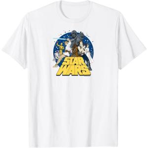 imageStar Wars  Retro Group TShirtWhite