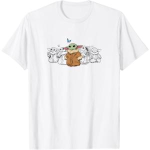 imageStar Wars  The Mandalorian Grogu Butterfly TShirtWhite