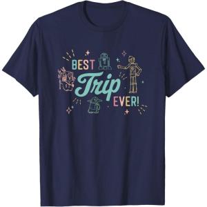 imageStar Wars Best Trip Ever Group Shot Cute Outline Chest Logo TShirtNavy Blue