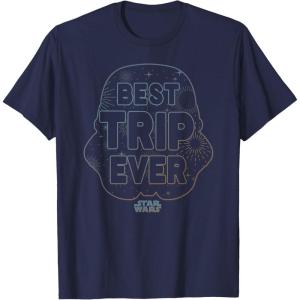 imageStar Wars Best Trip Ever Storm Trooper Outline Chest Logo TShirtNavy Blue