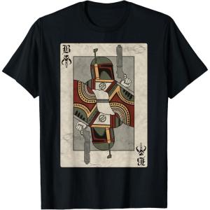 imageStar Wars Boba Fett Bounty Hunter Playing Card TShirtBlack