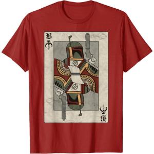 imageStar Wars Boba Fett Bounty Hunter Playing Card TShirtCranberry Red
