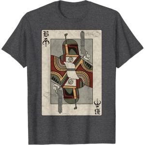 imageStar Wars Boba Fett Bounty Hunter Playing Card TShirtDark Heather Grey
