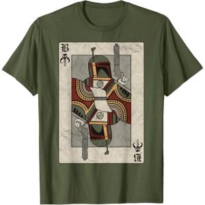 imageStar Wars Boba Fett Bounty Hunter Playing Card TShirtOlive Green
