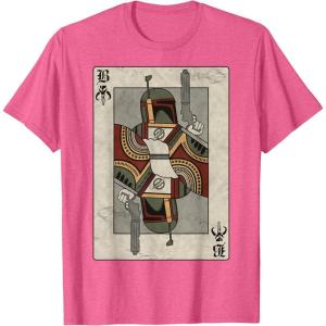 imageStar Wars Boba Fett Bounty Hunter Playing Card TShirtPink Heather