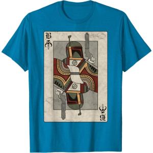 imageStar Wars Boba Fett Bounty Hunter Playing Card TShirtSapphire Blue
