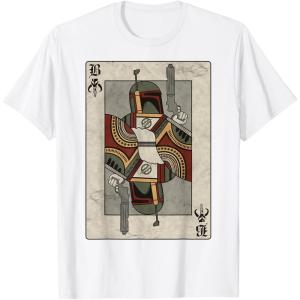 imageStar Wars Boba Fett Bounty Hunter Playing Card TShirtWhite