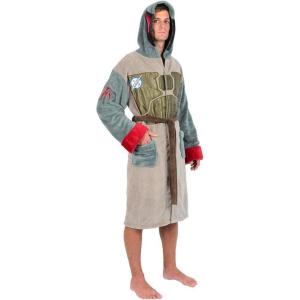 imageStar Wars Boba Fett Hooded Bathrobe for Men  Soft Plush Spa Robe for Adults  Lightweight Fleece Shower Robe With Belted Tie  One Size Fits Most Adults
