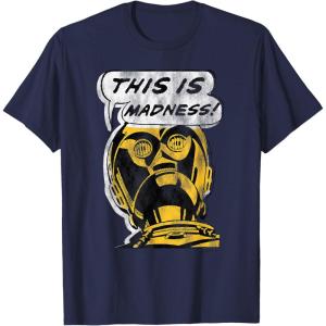 imageStar Wars C3PO This is Madness Text Bubble TShirt TShirtNavy Blue