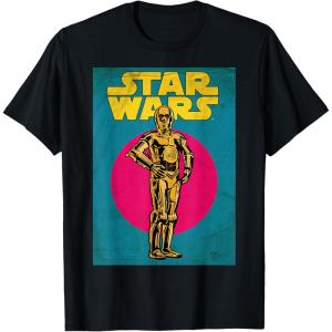 imageStar Wars C3PO Vintage Trading Card Graphic TShirt TShirtBlack