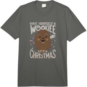 imageStar Wars Christmas A Wookiee Little Christmas Vintage Comfort Colors Adult Heavyweight TshirtDark Grey