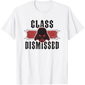 imageStar Wars Class Dismissed Darth Vader Distressed Style Art TShirtWhite