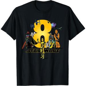 imageStar Wars Classic Characters Eighth Birthday 8 Years Old TShirtBlack