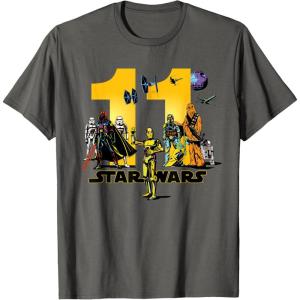 imageStar Wars Classic Characters Eleventh Birthday 11 Years Old TShirtAsphalt Grey