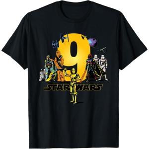 imageStar Wars Classic Characters Ninth Birthday 9 Years Old TShirtBlack