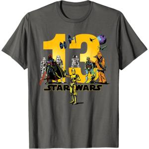 imageStar Wars Classic Characters Thirteenth Birthday 13 Year Old TShirtAsphalt Grey