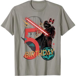 imageStar Wars Darth Vader 5th Birthday Abstract Background TShirtSlate Grey