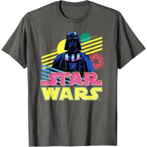 imageStar Wars Darth Vader Bold Graphic Retro Eighties 80s Vibe TShirtAsphalt Grey