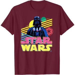imageStar Wars Darth Vader Bold Graphic Retro Eighties 80s Vibe TShirtBurgundy