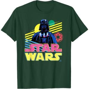 imageStar Wars Darth Vader Bold Graphic Retro Eighties 80s Vibe TShirtDark Green