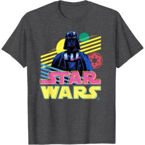 imageStar Wars Darth Vader Bold Graphic Retro Eighties 80s Vibe TShirtDark Heather Grey