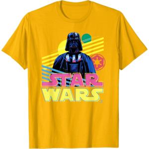 imageStar Wars Darth Vader Bold Graphic Retro Eighties 80s Vibe TShirtGolden Yellow