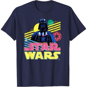imageStar Wars Darth Vader Bold Graphic Retro Eighties 80s Vibe TShirtNavy Blue