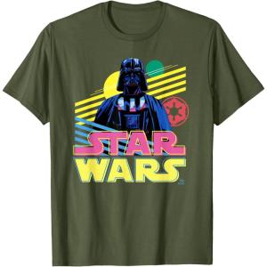 imageStar Wars Darth Vader Bold Graphic Retro Eighties 80s Vibe TShirtOlive Green