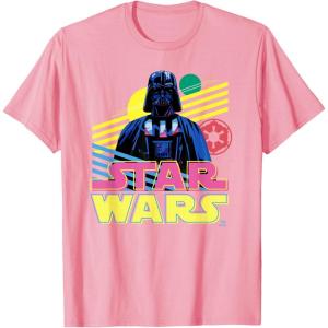 imageStar Wars Darth Vader Bold Graphic Retro Eighties 80s Vibe TShirtPink