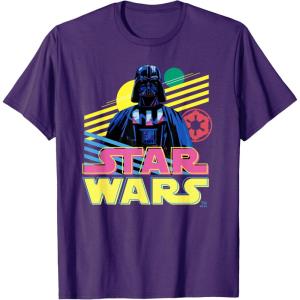 imageStar Wars Darth Vader Bold Graphic Retro Eighties 80s Vibe TShirtPurple