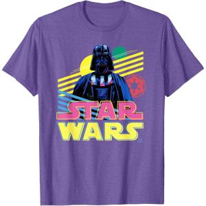imageStar Wars Darth Vader Bold Graphic Retro Eighties 80s Vibe TShirtPurple Heather