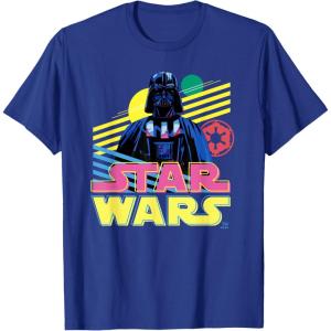 imageStar Wars Darth Vader Bold Graphic Retro Eighties 80s Vibe TShirtRoyal Blue