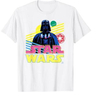 imageStar Wars Darth Vader Bold Graphic Retro Eighties 80s Vibe TShirtWhite
