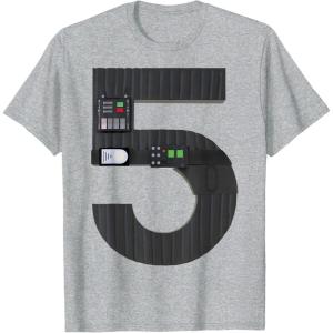 imageStar Wars Darth Vader Fifth Birthday TShirtHeather Grey