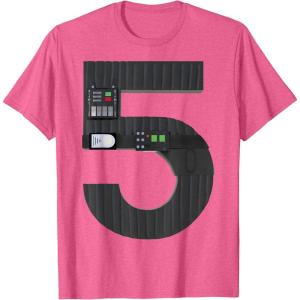 imageStar Wars Darth Vader Fifth Birthday TShirtPink Heather