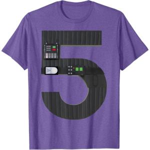 imageStar Wars Darth Vader Fifth Birthday TShirtPurple Heather